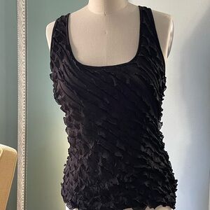 Cache Black Textured Tank Top